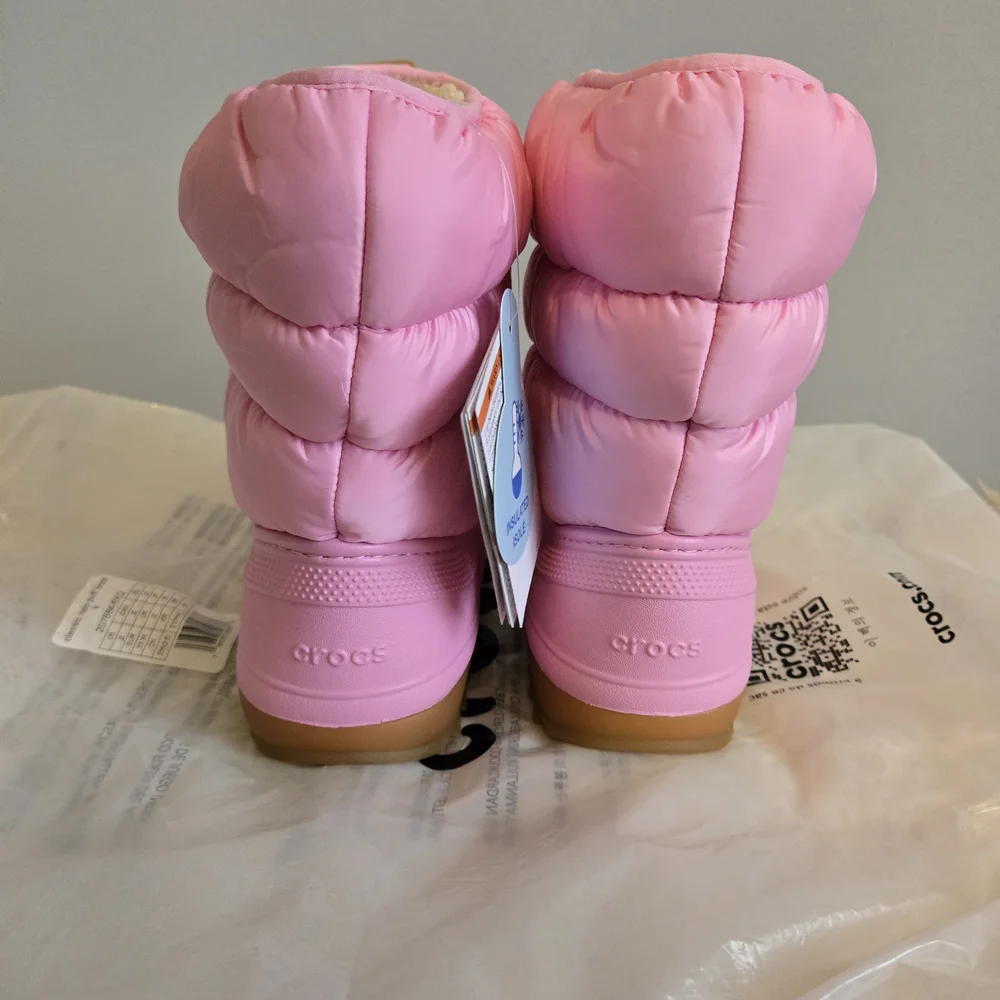Crocs Pink Puffer Winter Boots